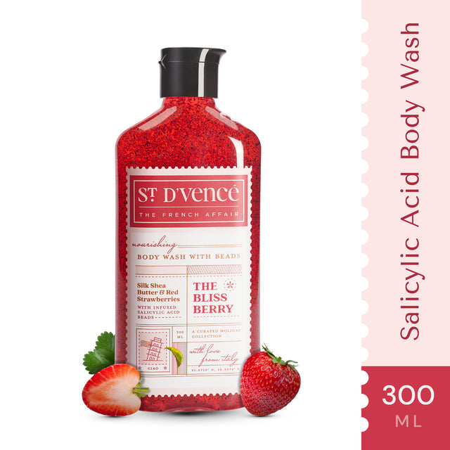 Bliss Berry - Nettoyant pour le corps à la fraise et au beurre de karité avec acide salicylique, 300 ml