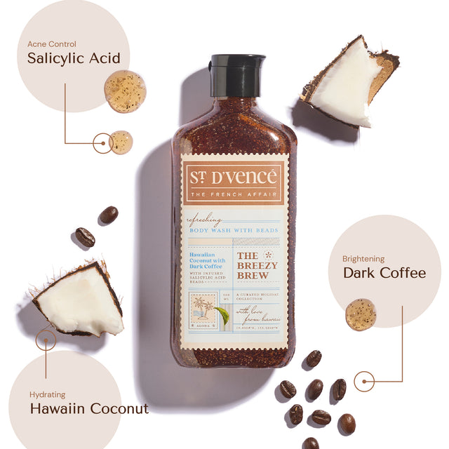 Breezy Brew - Coconut & Dark Coffee Body Wash with Salicylic Acid