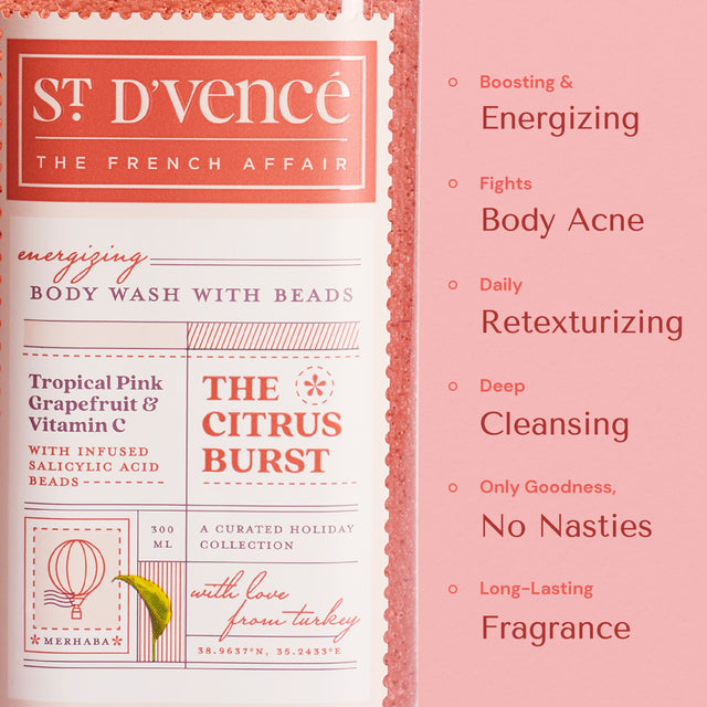 Citrus Burst - Gel douche pamplemousse et vitamine C avec acide salicylique, 300 ml