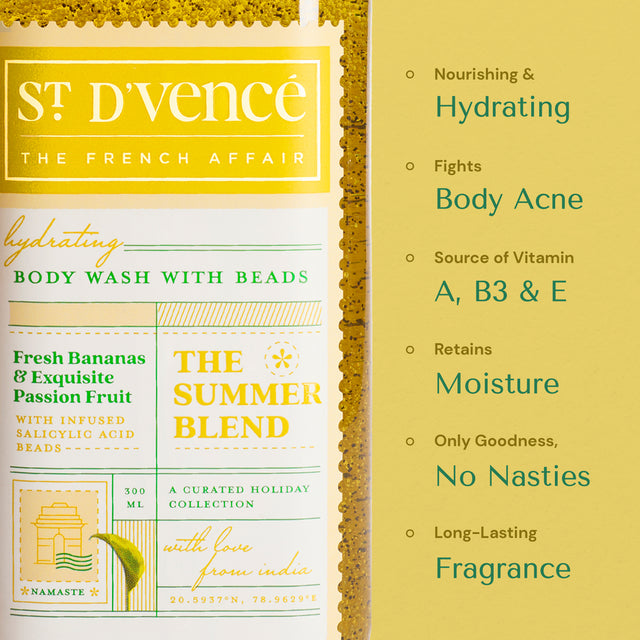 Summer Blend - Nettoyant pour le corps banane et fruit de la passion avec acide salicylique, 300 ml