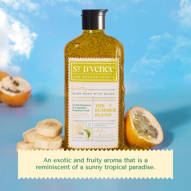 Summer Blend - Nettoyant pour le corps banane et fruit de la passion avec acide salicylique, 300 ml