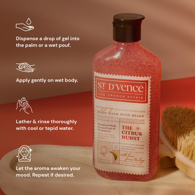 Citrus Burst - Gel douche pamplemousse et vitamine C avec acide salicylique, 300 ml