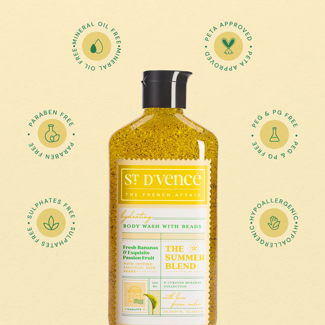 Summer Blend - Nettoyant pour le corps banane et fruit de la passion avec acide salicylique, 300 ml