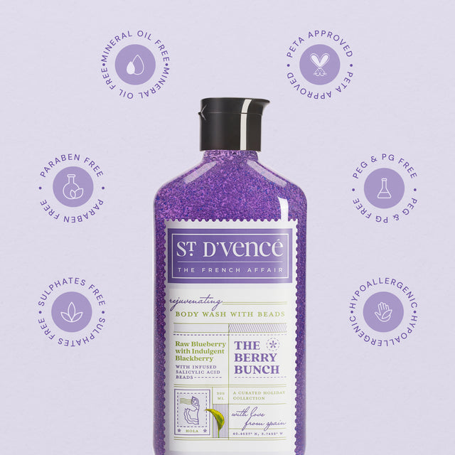 Berry Bunch - Nettoyant pour le corps myrtille et mûre avec acide salicylique, 300 ml