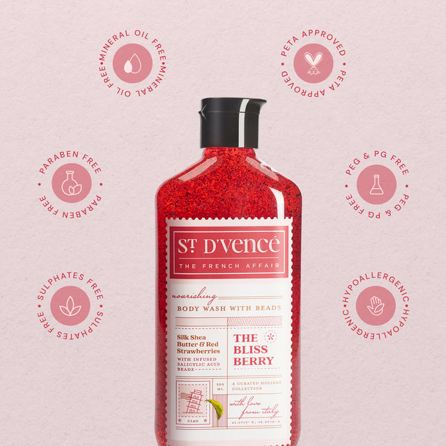 Bliss Berry - Nettoyant pour le corps à la fraise et au beurre de karité avec acide salicylique, 300 ml