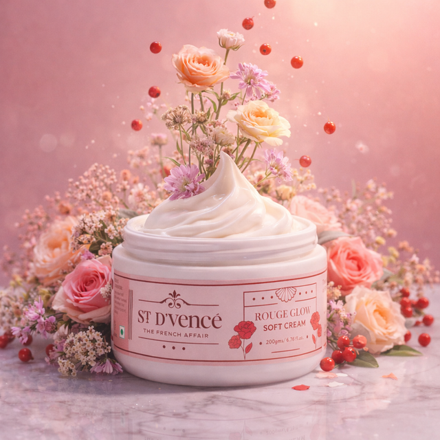 Rouge Glow - Crème douce à la rose et aux baies rouges au beurre de karité, 200 g