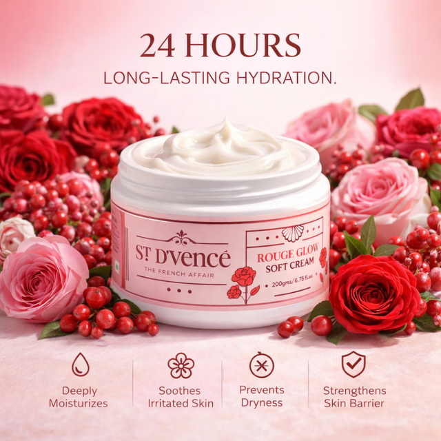 Rouge Glow - Crème douce à la rose et aux baies rouges au beurre de karité, 200 g