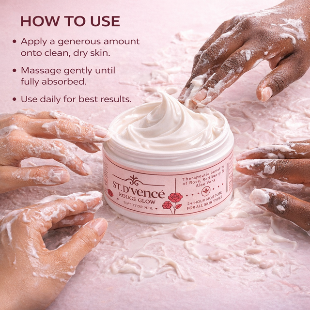 Rouge Glow - Crème douce à la rose et aux baies rouges au beurre de karité, 200 g