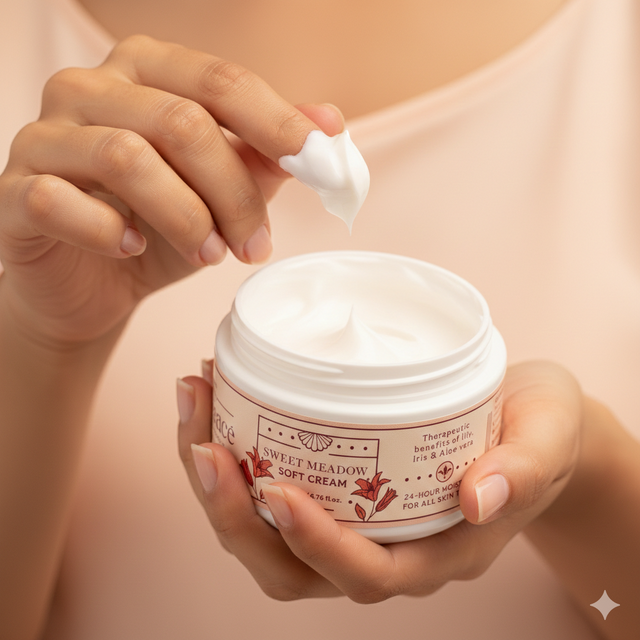 Sweet Meadow - Crème douce à la racine de lys et d'iris avec beurre de karité, 200 g