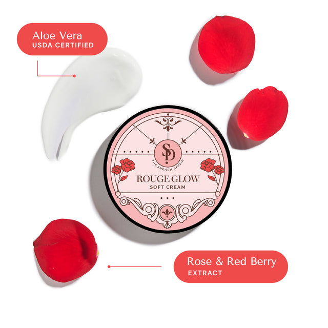 Rouge Glow - Crème douce à la rose et aux baies rouges au beurre de karité, 200 g