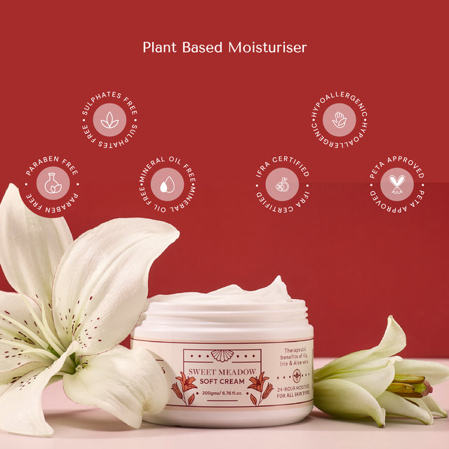 Sweet Meadow - Crème douce à la racine de lys et d'iris avec beurre de karité, 200 g