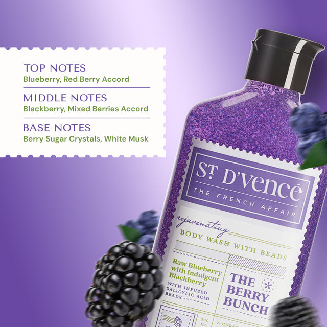 Berry Bunch - Nettoyant pour le corps myrtille et mûre avec acide salicylique, 300 ml