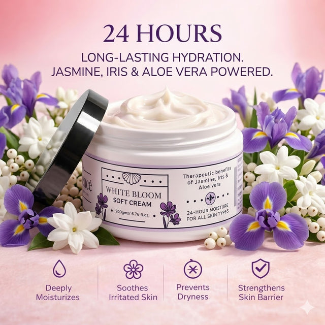 White Bloom - Crème Douce Jasmin & Iris au Beurre de Karité 200 g