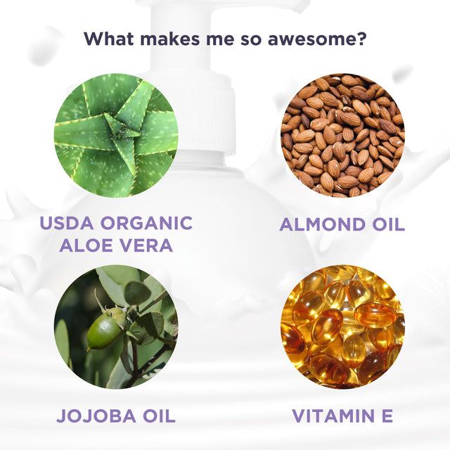 Things that make this product special and awesome are use of  Almond oil, Jojoba oil, Vitamin E, USDA organic Aloe Vera.