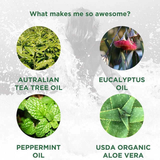 Things that make this product special and awesome are use of Australian Tea Tree Oil, Eucalyptus Oil, Peppermint Oil and USDA organic Aloe Vera.