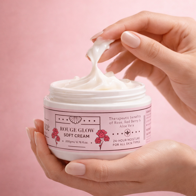Rouge Glow - Crème douce à la rose et aux baies rouges au beurre de karité, 200 g 