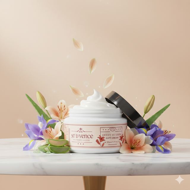 Sweet Meadow - Crème douce à la racine de lys et d'iris avec beurre de karité, 200 g 