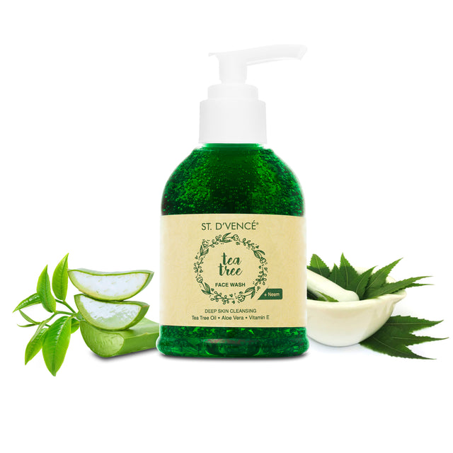 Nettoyant pour le visage à l'huile d'arbre à thé avec Neem et Aloe Vera, 150 ml