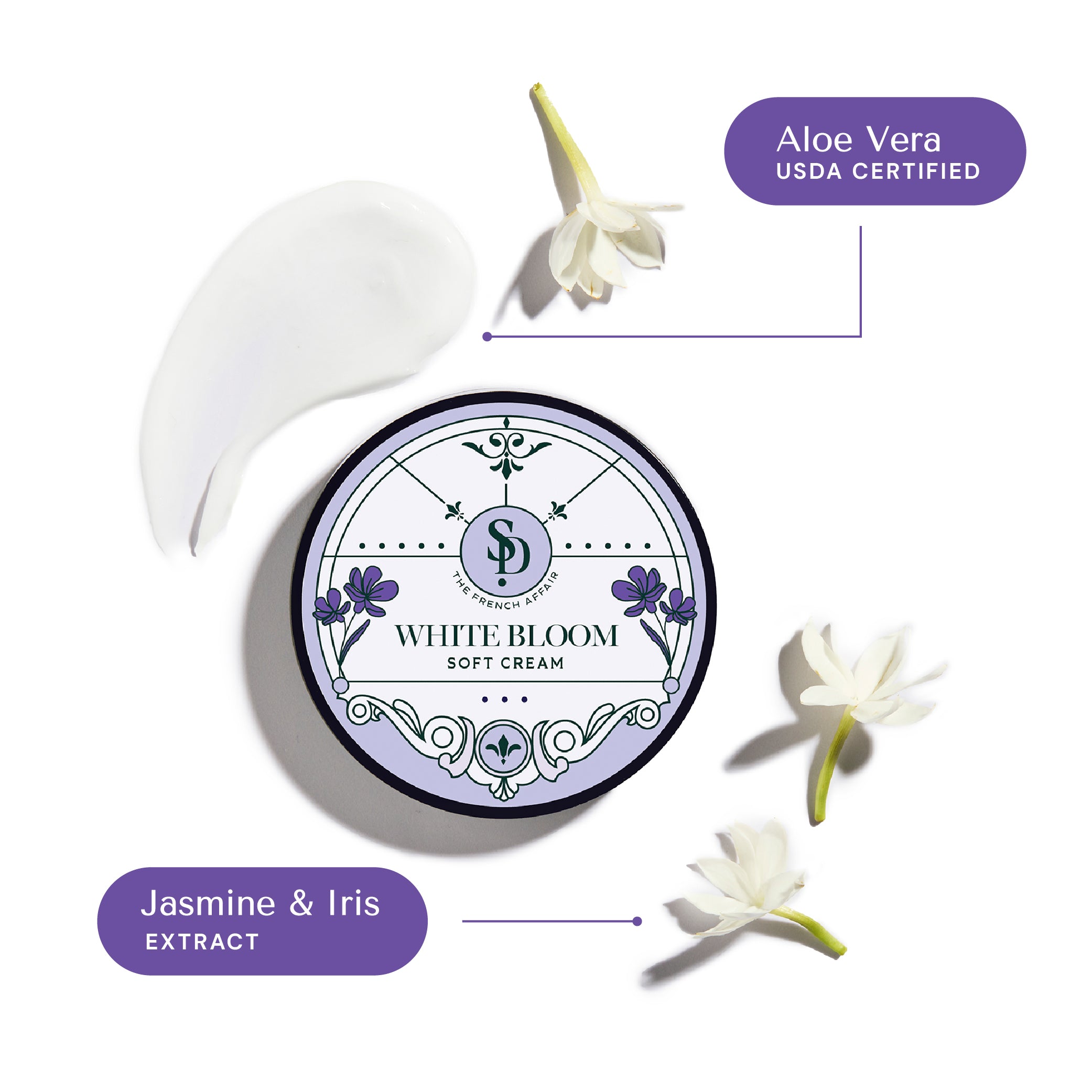 White Bloom - Crème Douce Jasmin & Iris au Beurre de Karité 200 g 